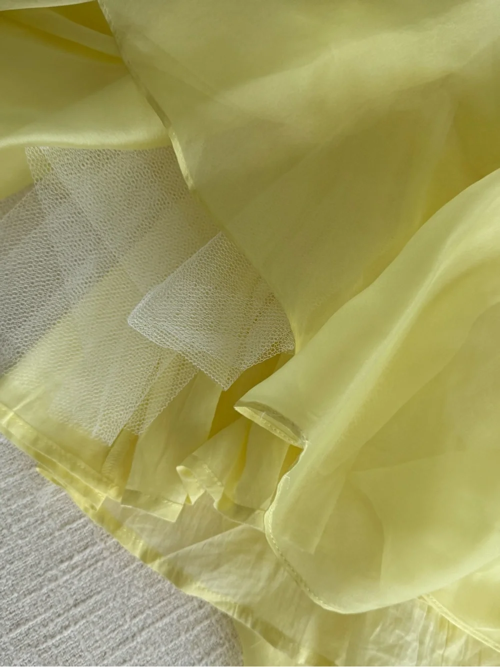Bardot Girls Yellow Puff Sleeve Formal Dress